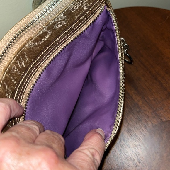 Coach Poppy Crossbody bag Vintage Gold/gold metallic poppy print & trim EVC - Picture 8 of 11